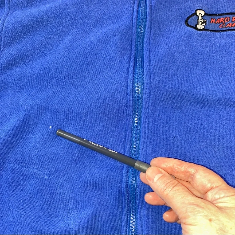 Vintage Hard Rock Cafe Austin Skateboard Blue‎ Full Zip Hoodie Sweatshirt